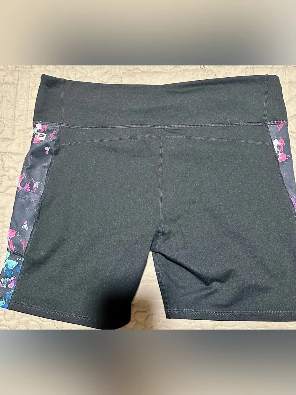 Fabletics Black Mid-Rise Bike Shorts